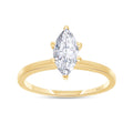 Solitaire Engagement Ring For Women 8X4MM Marquise Cut White Cubic Zirconia Wedding Ring in 14K Yellow Gold Over Sterling Silver Jewelry Gift for Her Ring Size-6.5