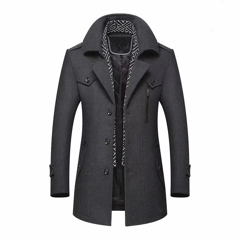 Wool Scarf Collar Heavy Coat