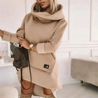 Spring Women's Hoodies Dress - Long Sleeeve