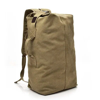 Canvas Travel Backpack Hand Shoulder Bag Green