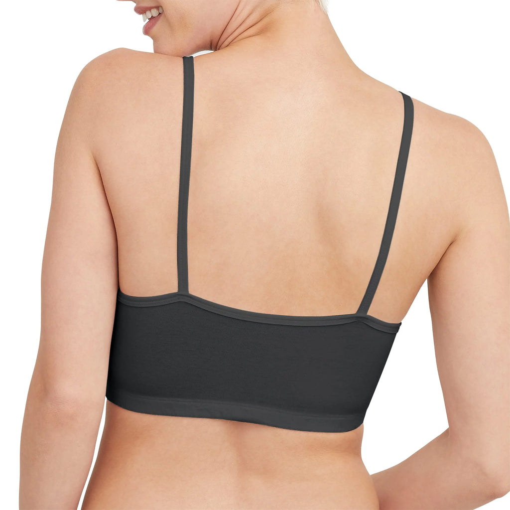 Hanes Damen Baumwoll-String-Bralette (3er-Pack) XL Schwarz/Schwarz/Schwarz