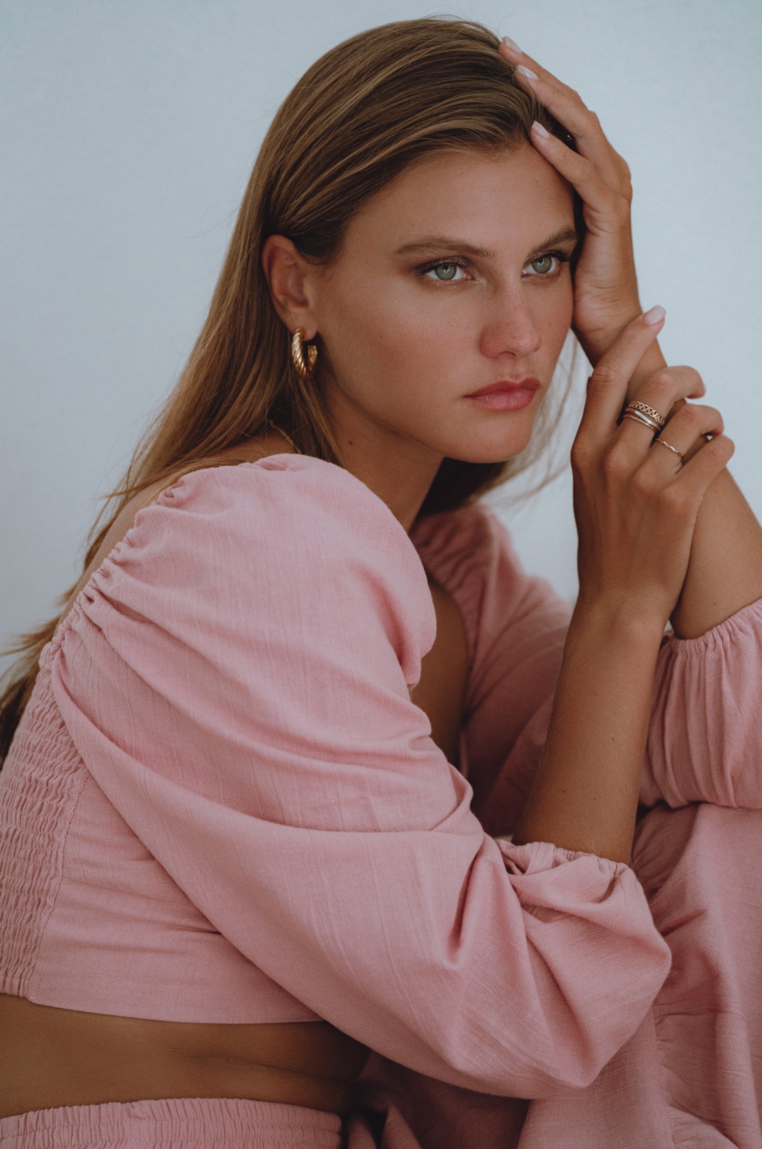 Helsa Long Sleeve Linen Top