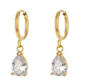 18K Gold-Plated Crystal Hoop Earrings - Capri Collection