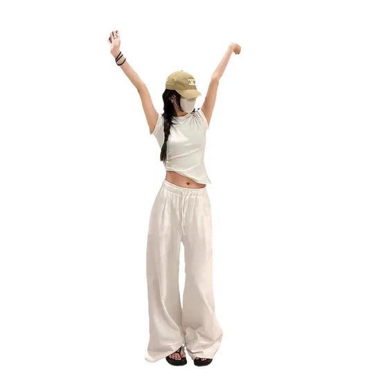 Wide Leg White Trousers For Women
