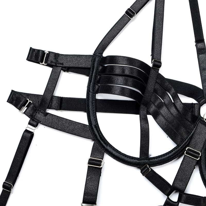 Intricately Crafted Cross Sexy Strappy Teddy Suit Bra Details