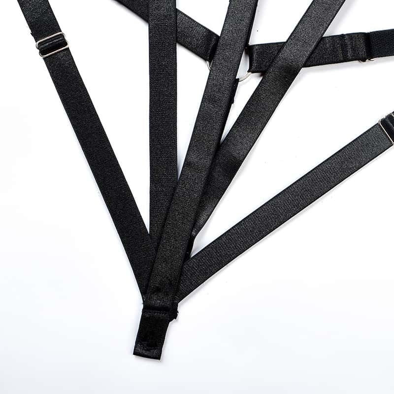 Intricately Crafted Cross Sexy Strappy Teddy Suit Crotch Details