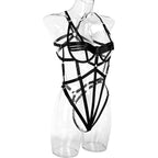 Intricately Crafted Cross Sexy Strappy Teddy Suit Site VIew