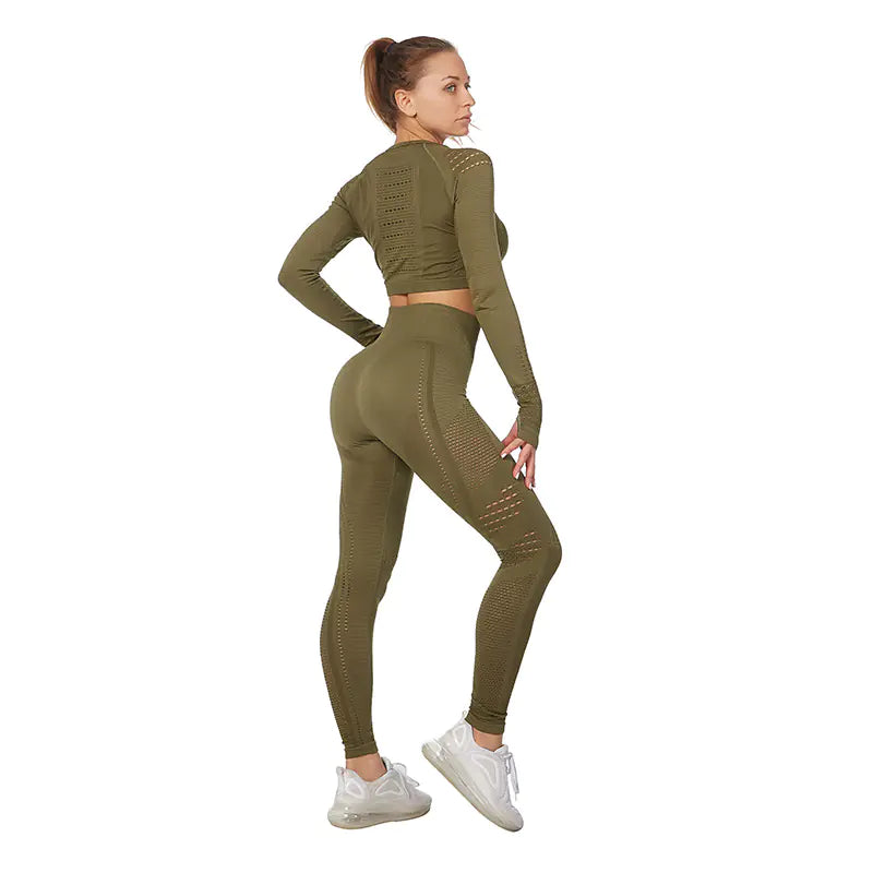 Women's Long Sleeve Yoga Set - Plus Size Activewear