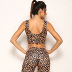 Leopard Print Yoga Pants Set for Women