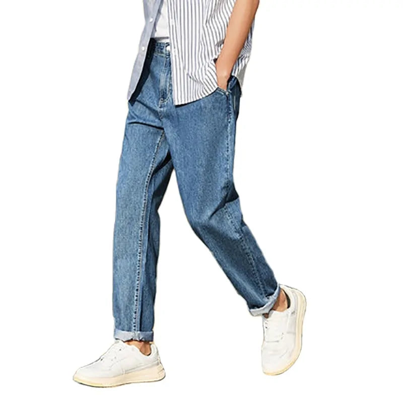 Men's Loose Cotton Denim Jeans: Spring & Autumn Streetwear