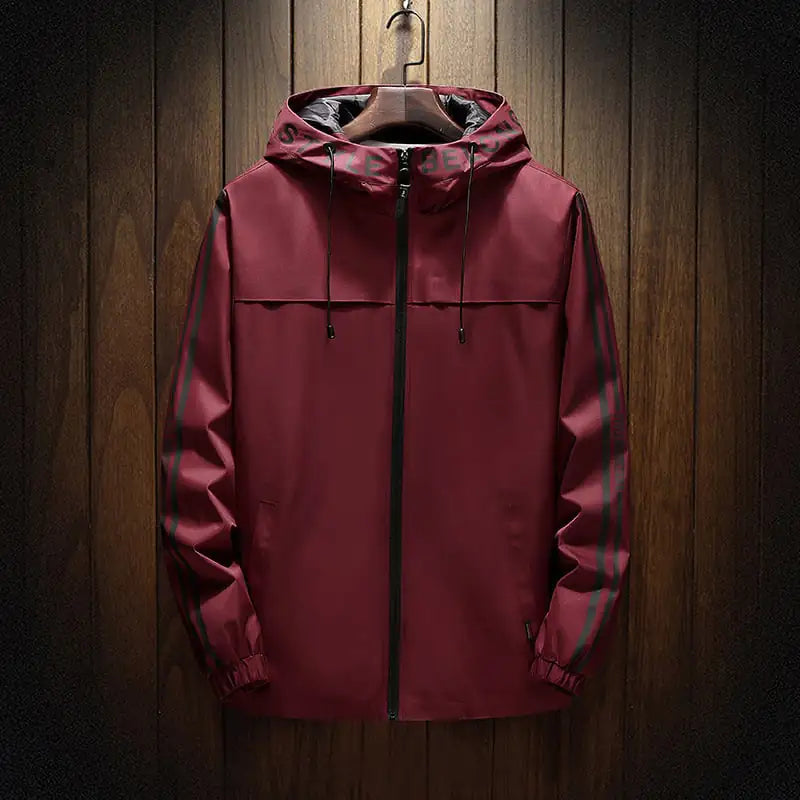 Slim-fit White Casual Hooded Jacket with Pockets