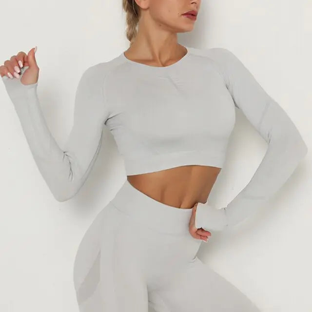 Seamless Long Sleeve Activewear Top for Women