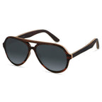 ANDWOOD Holz-Sonnenbrille, polarisiert, für Herren und Damen, UV-Schutz, Holz-Sonnenbrille, Bambus-Sonnenbrille, Pilotenbrille, Walnuss-Ebenholz, handgefertigt
