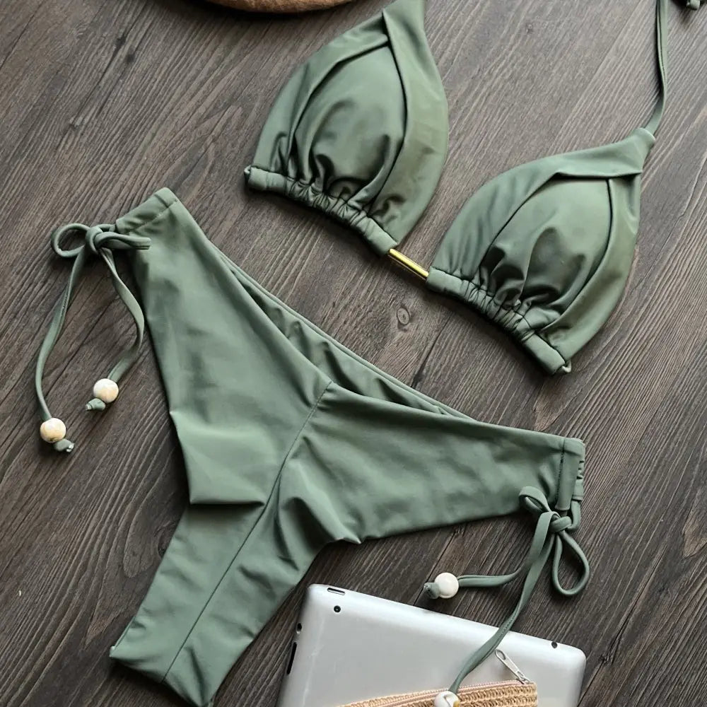 2023 Women's Sexy Solid Color Bikini Swimsuit