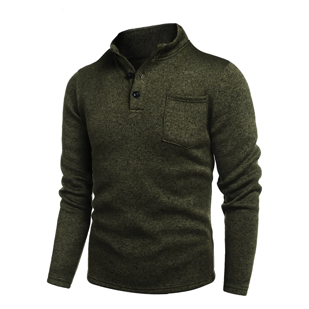 Henley-Pullover-Sweatshirt mit schmaler Passform für Herren