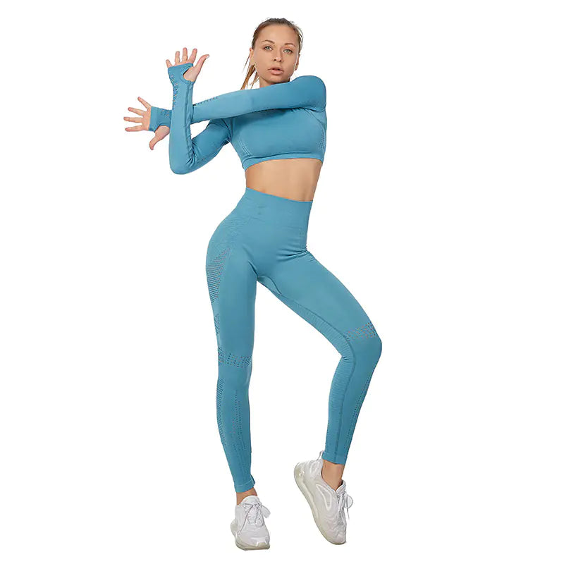 Women's Long Sleeve Yoga Set - Plus Size Activewear