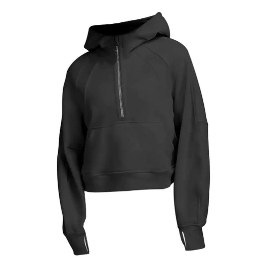 Women's Sports Fitness Fleece Half Zip Hoodie