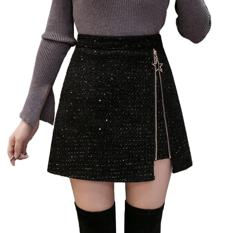 High Waist Skirts Zipper