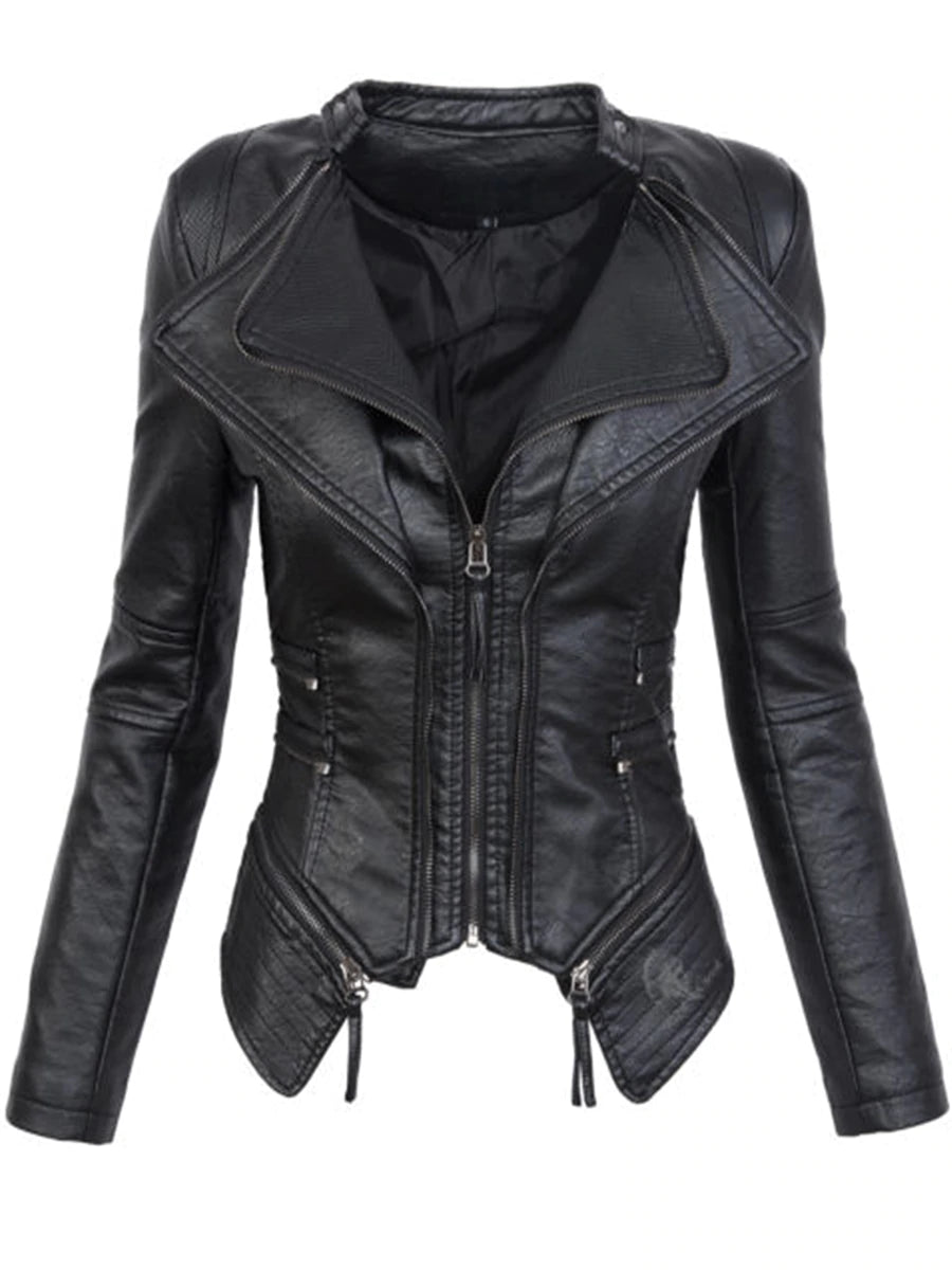 Gothic Schwarze Kunstlederjacke