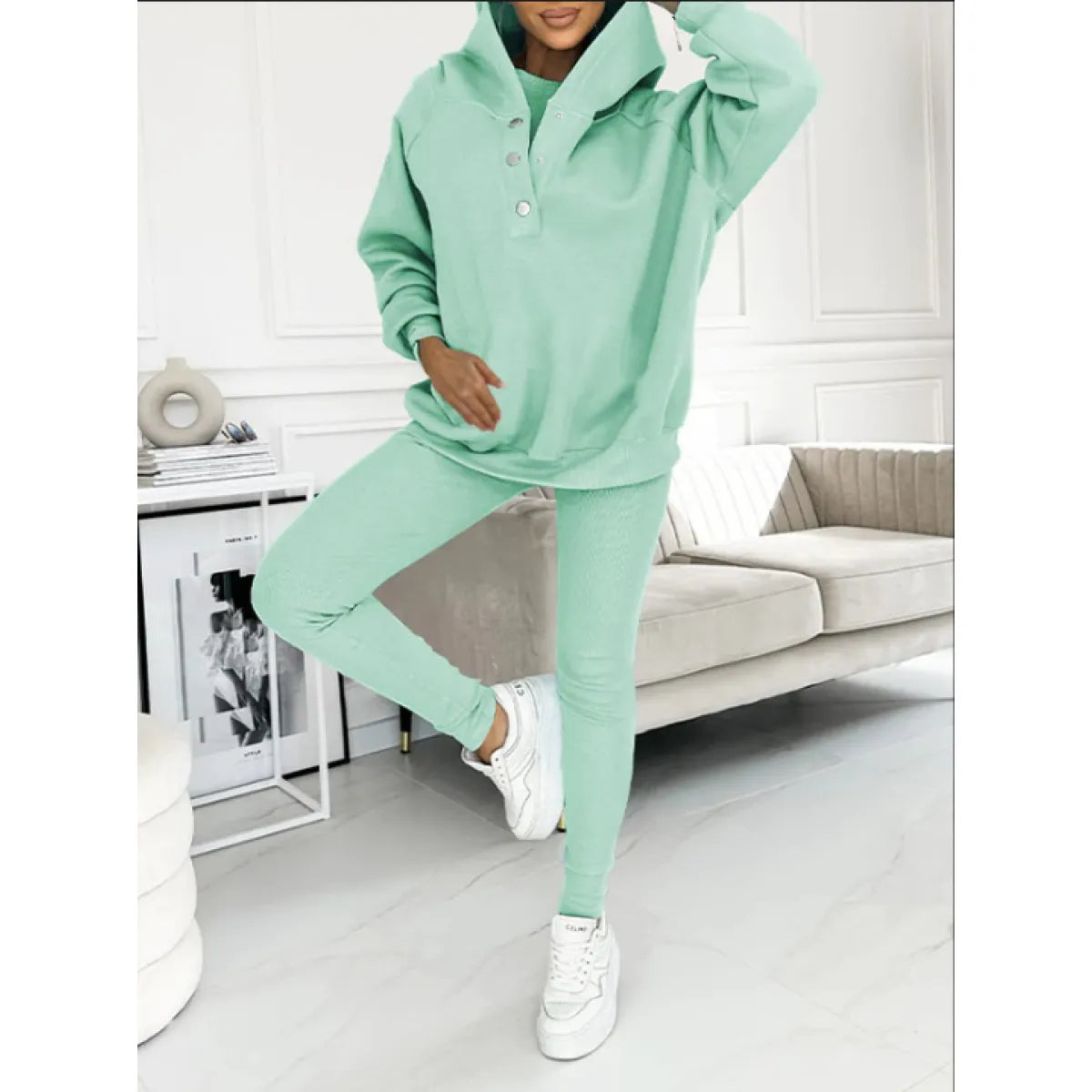 Women's Solid Color Vest Hoodie And Pants Set