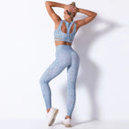 Seamless Hollow Peach Butt Yoga Pants & Bra Set