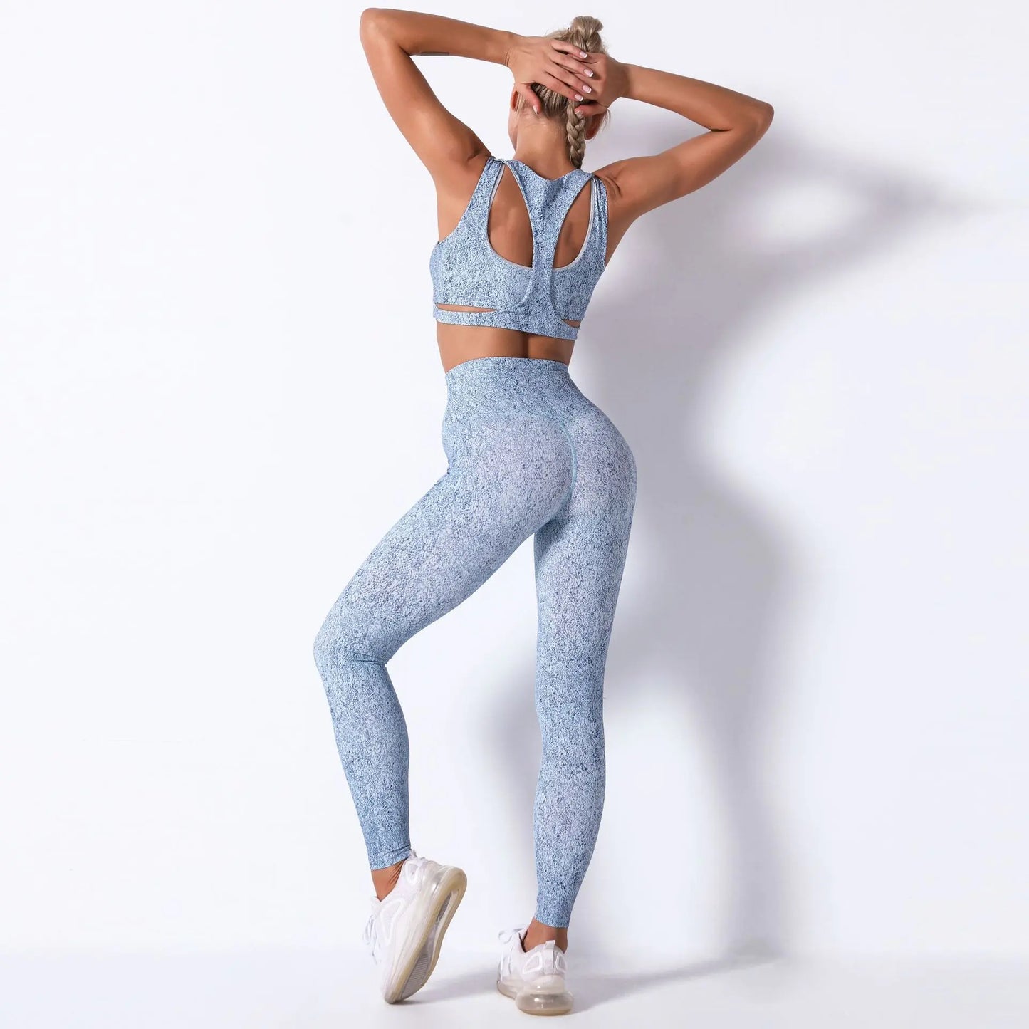 Seamless Hollow Peach Butt Yoga Pants & Bra Set