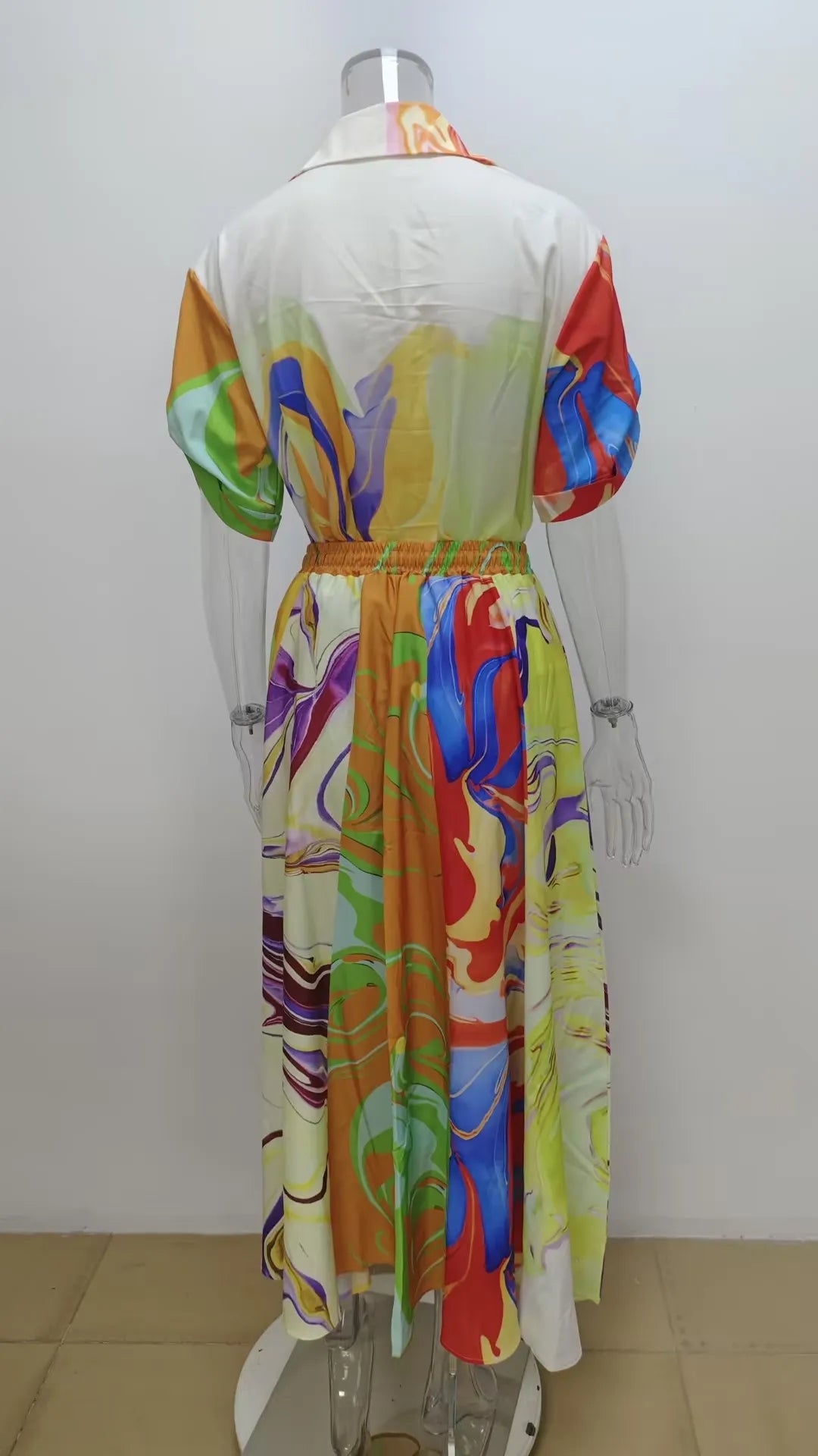 Loose Top Pleated Waist Tight Skirt