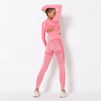 Seamless Hollow Yoga Set with High-Waisted Leggings