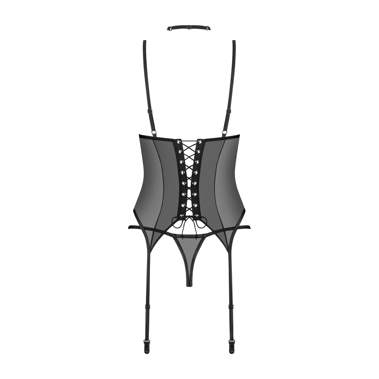 Sheer Mesh Lace Corset & String Panty Obsessive Donarella