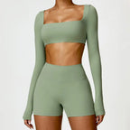 Women's 2PCS Yoga Tracksuit with Leggings and Crop Top