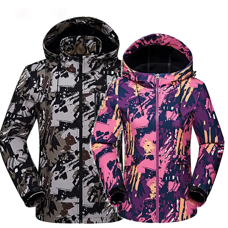 Outdoor Fleece Soft Shell Jackets for Couples (Camo)