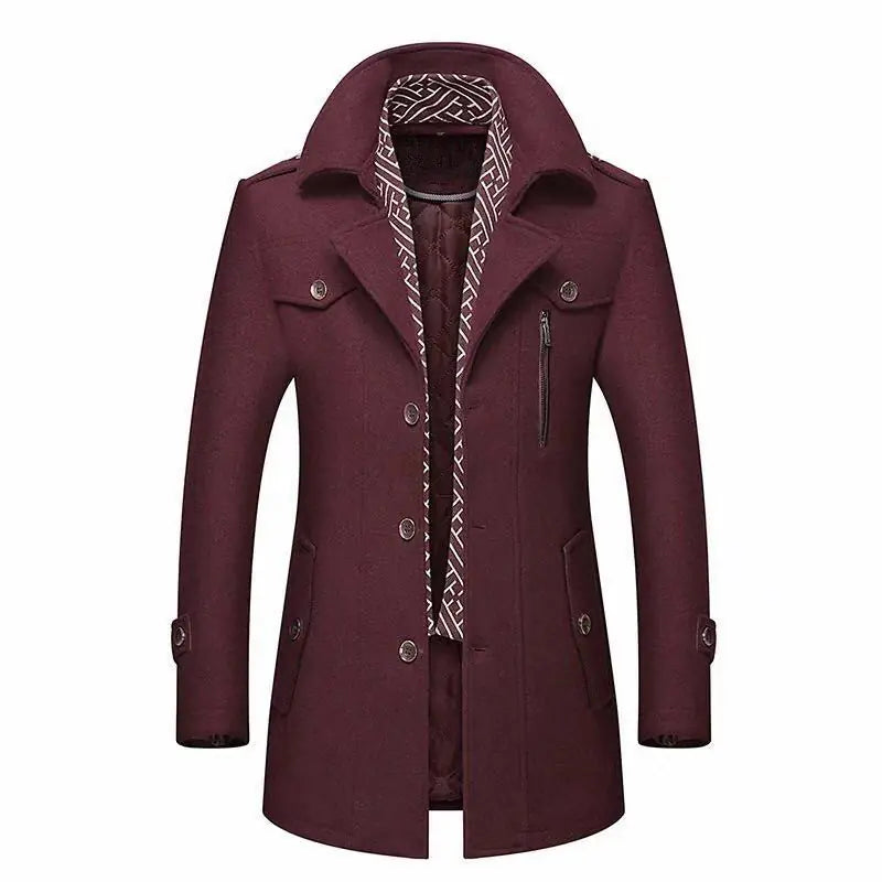 Wool Scarf Collar Heavy Coat