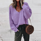 WOLF Lose V-Ausschnitt Stricktop Pullover