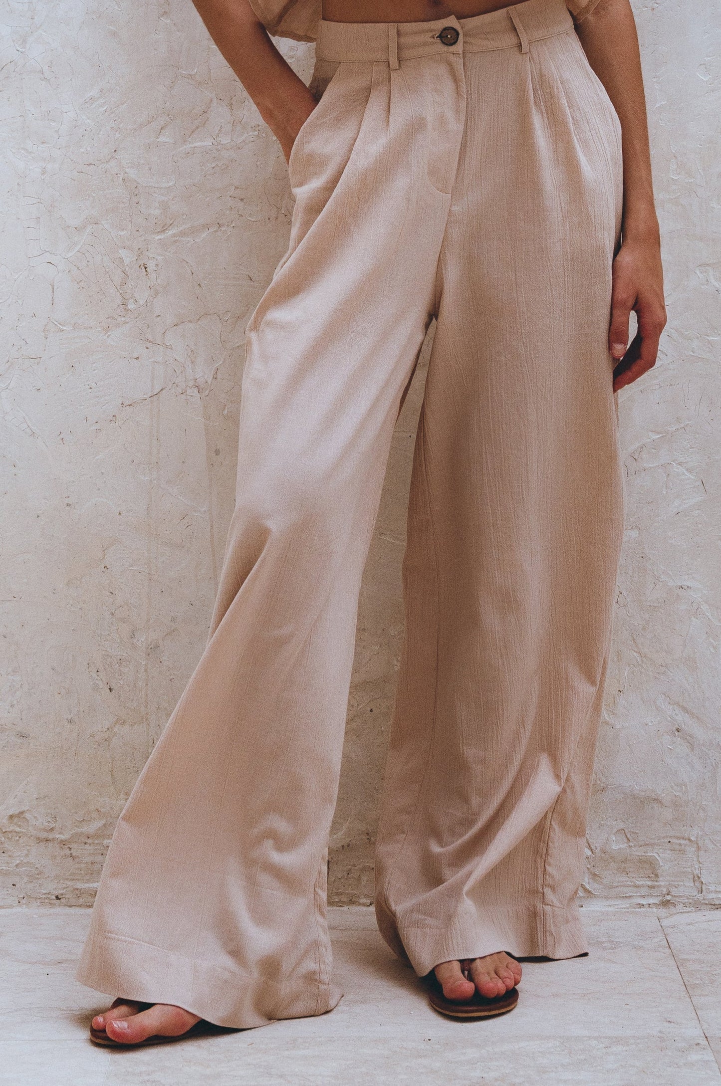 Raya Wide Leg Linen Pants
