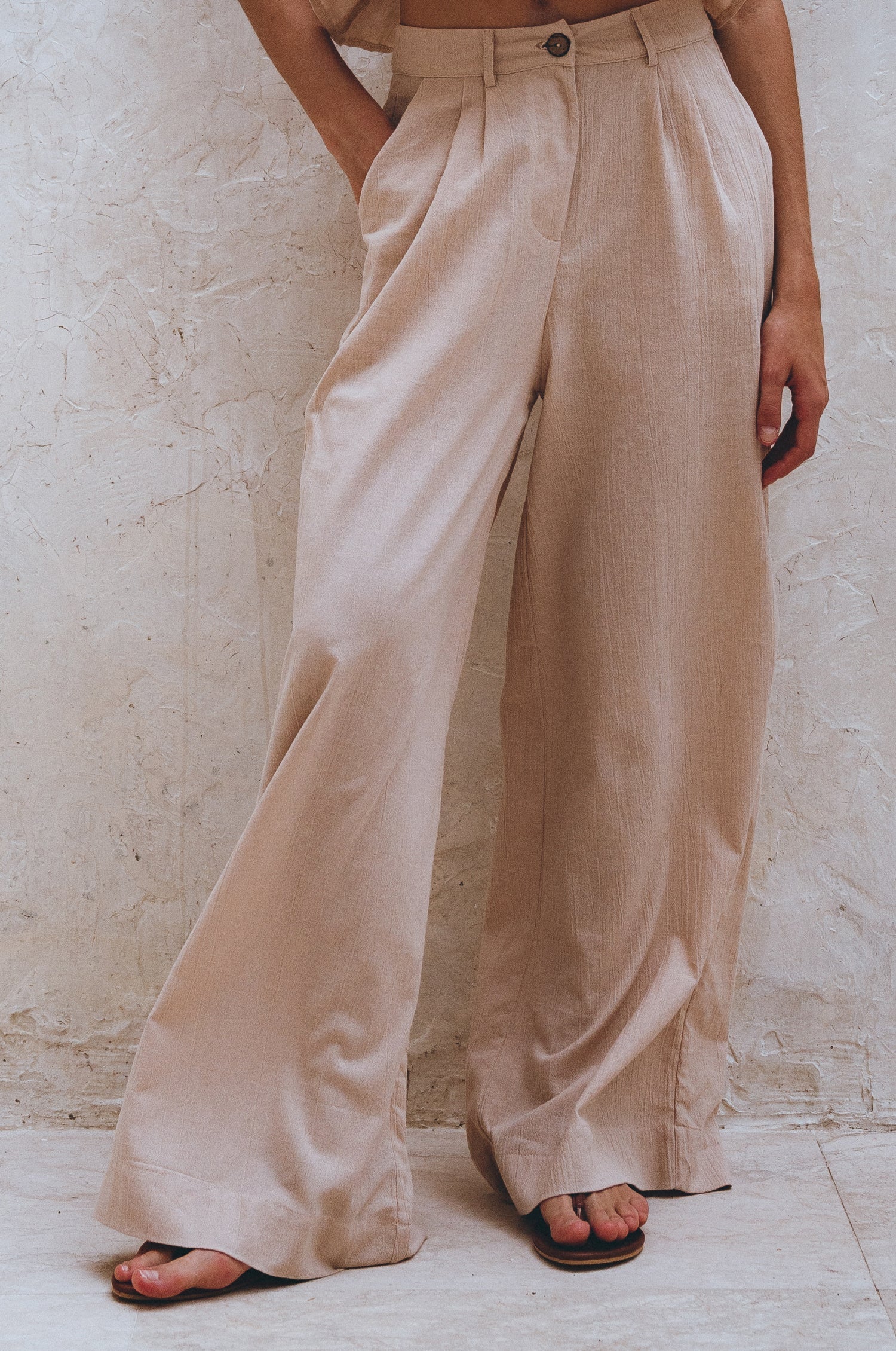 Raya Wide Leg Linen Pants