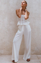Raya Wide Leg Linen Pants