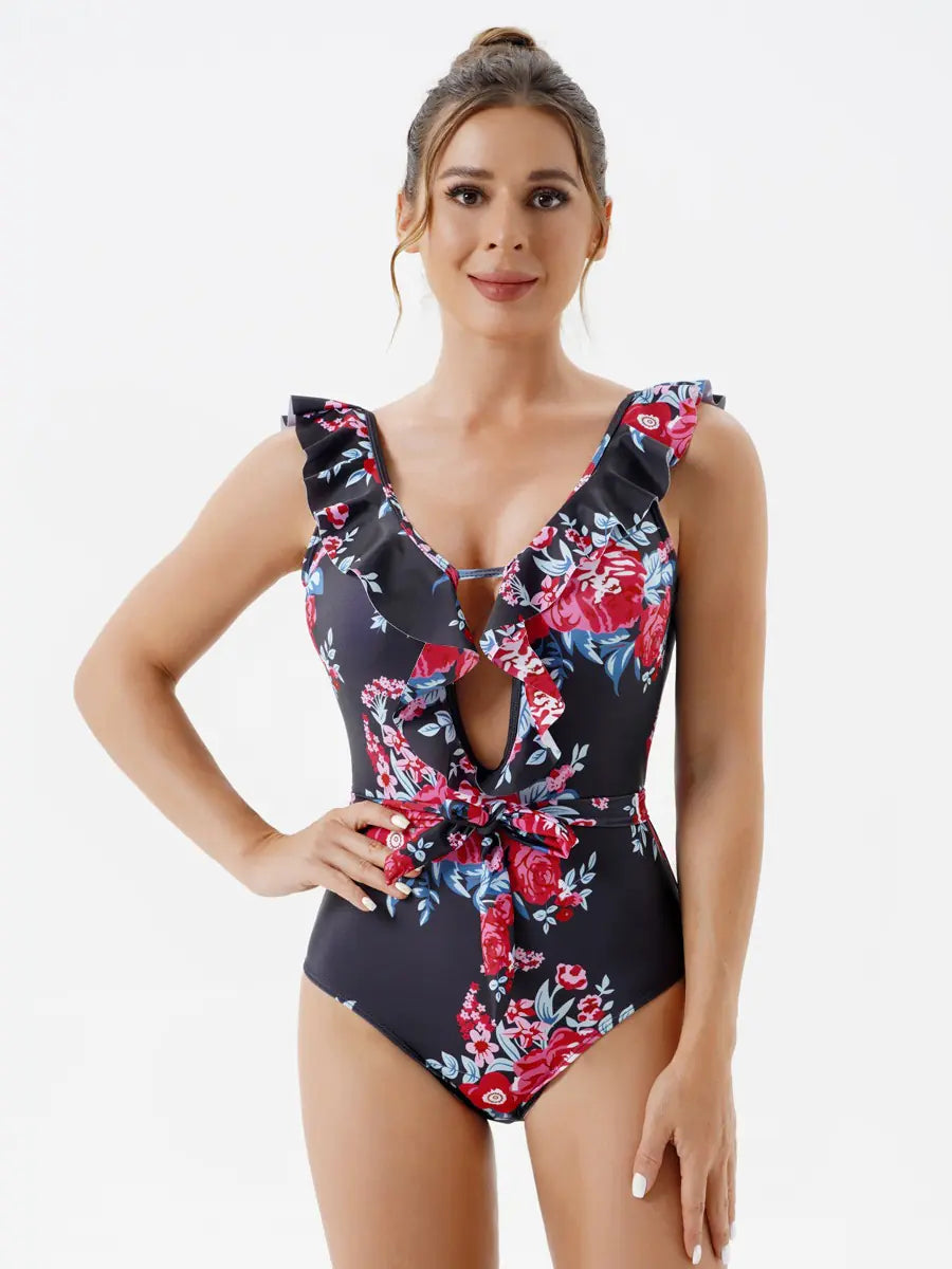 Women's Sexy Ruffled One-Piece Swimsuit