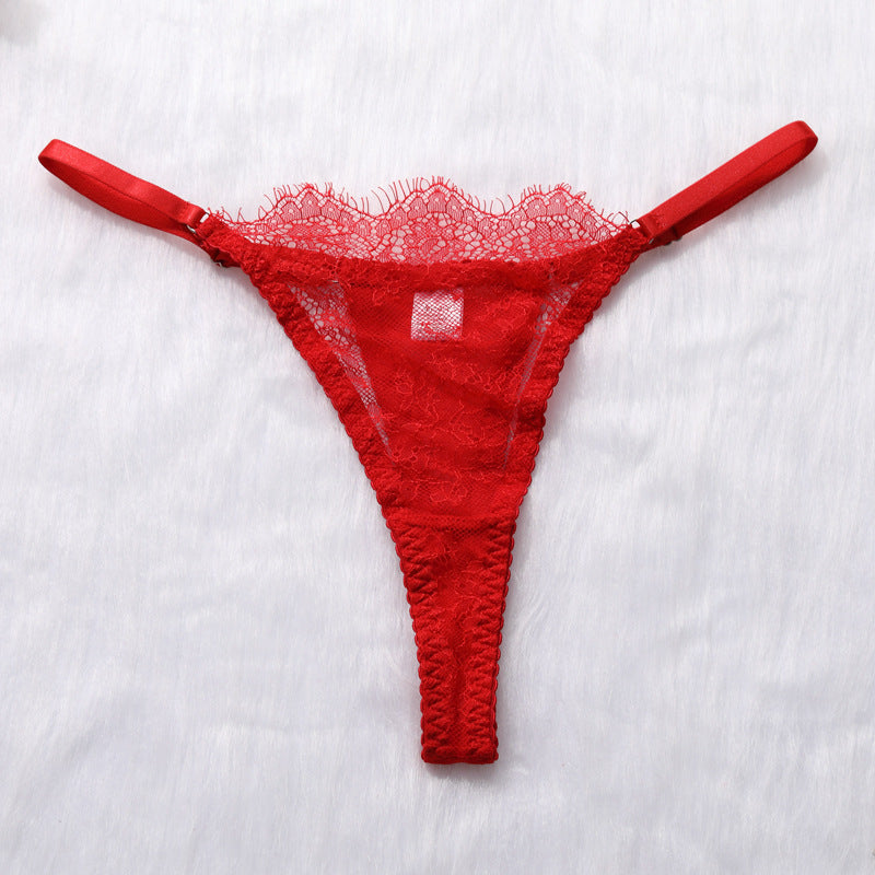 Red Delicate Shadow Sheer Bra and Panty Set Panty Details