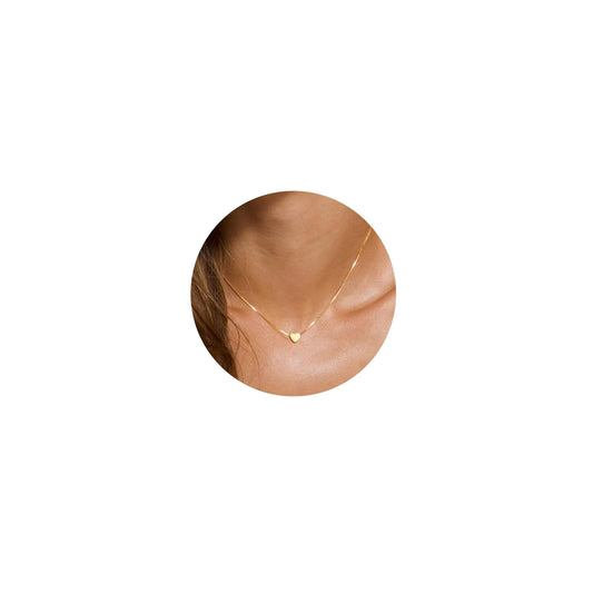 Foxgirl Gold Heart Necklaces for Women Simple Small Heart Box Chain Pendant Necklace Dainty Cute Gold Necklace for Women Trendy 14k Gold Plated Aesthetic Gold Jewelry for Women Gifts