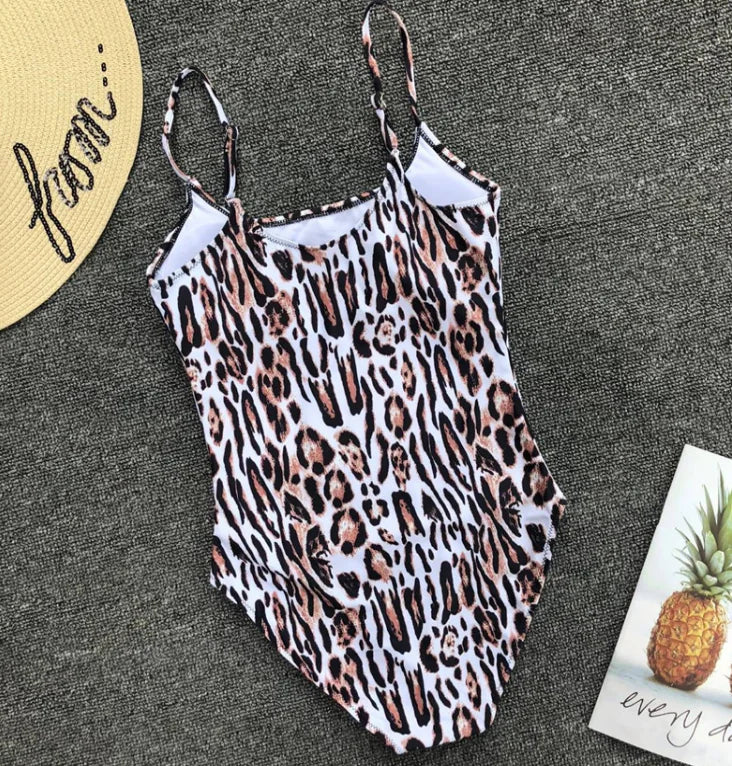 Leopard Print One-Piece Swimsuit - Sexy Bikini Style