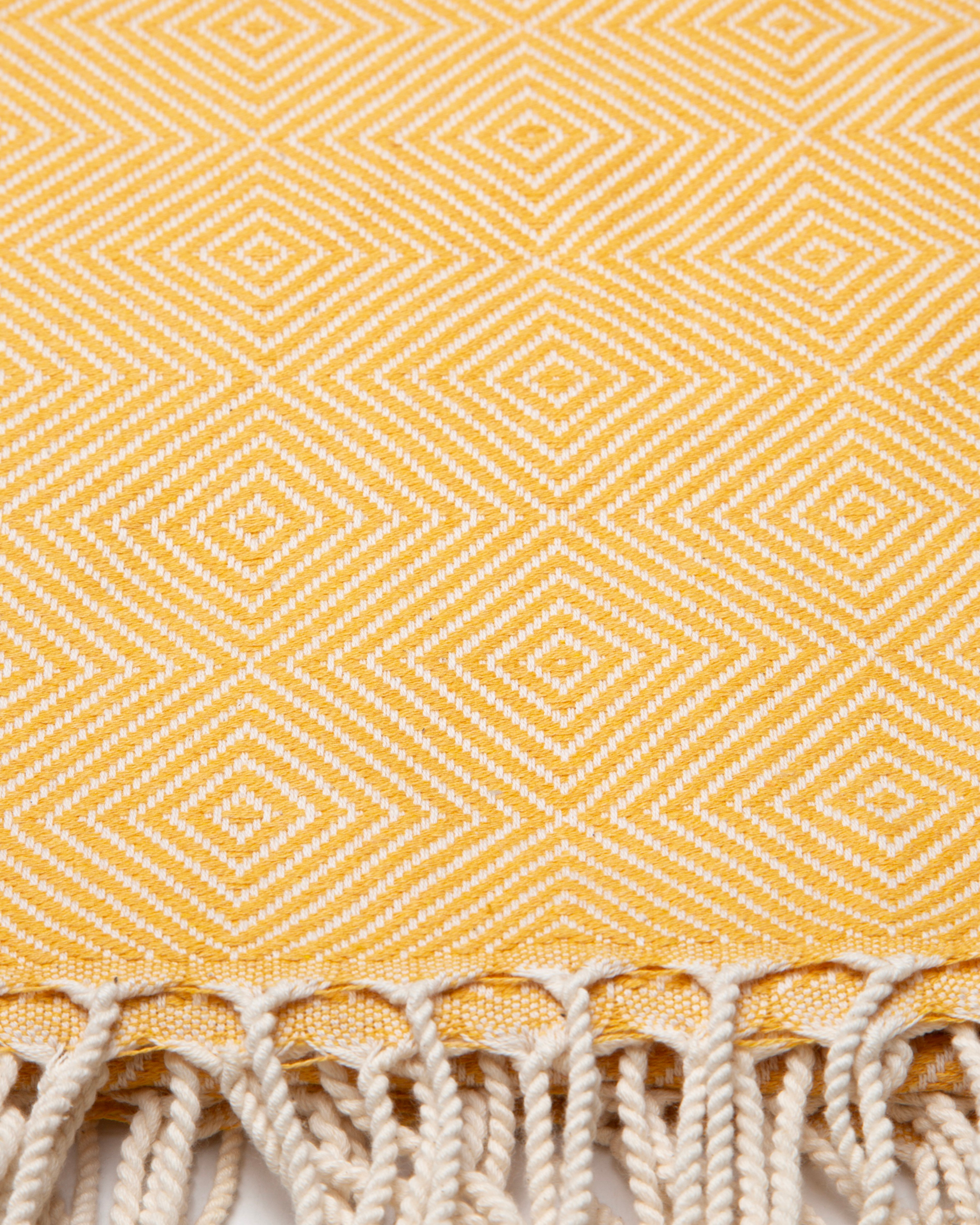 CRYSTAL Beach Towel, Turkish Hammam Towel, Spa & Sauna Towel - Yellow