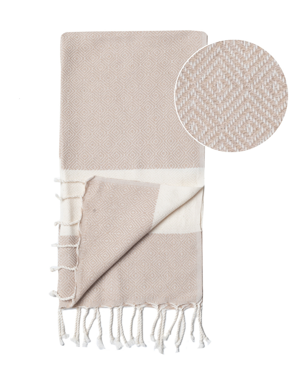 DIAMANT Hammam Towel, Beach Towel, Pestemal - Beige