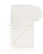 ILVA Turkish Hammam Towel, Spa & Sauna Towel / Made of Bamboo and Cotton - White