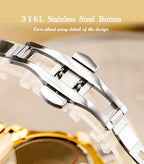 Luminous Women's Quartz Watch with Diamond Inlaid Waterproof Design and Calendar