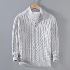 Loose Zip Knitted Pullover Sweater