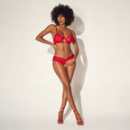 Sheer Bra & Crotchless Shorty Set Mapale Aura