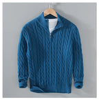 Loose Zip Knitted Pullover Sweater