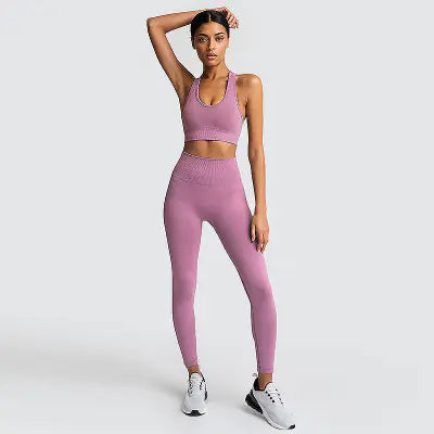 Seamless Knit Yoga Set for Women - Activewear Outfit