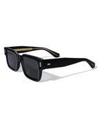 Roneyee Rechteckige Herren-Sonnenbrille, trendige quadratische Sonnenbrille für Damen, Retro-Sonnenbrille, modischer UV-Schutz, getönte Acetatgläser (Schwarz)