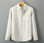 Breezy Linen Stand-Collar Shirt